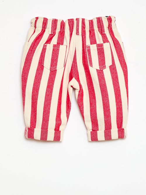 Pantalon en twill paperbag - Kiabi Pantalon en twill paperbag - Kiabi