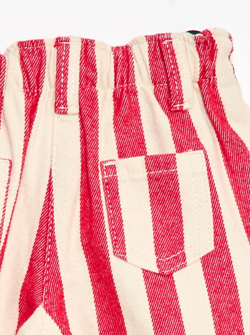 Pantalon en twill paperbag Rouge - Kiabi