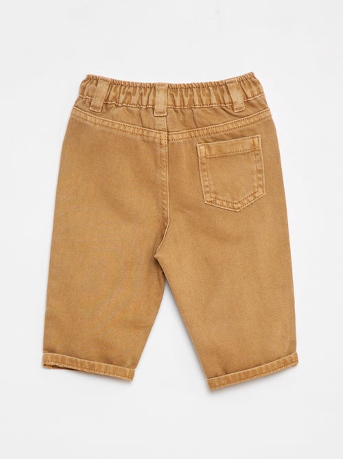 Pantalon en twill paperbag taille 3/4 - Kiabi