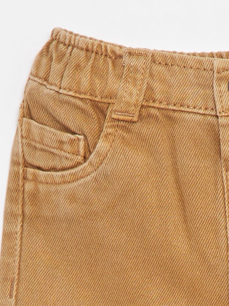 Pantalon en twill paperbag taille 3/4 Beige - Kiabi