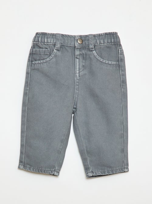 Pantalon en twill paperbag taille 3/4 - Kiabi