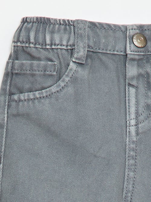 Pantalon en twill paperbag taille 3/4 - Kiabi