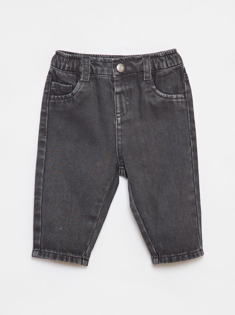 Pantalon en twill paperbag taille 3/4 Noir - Kiabi