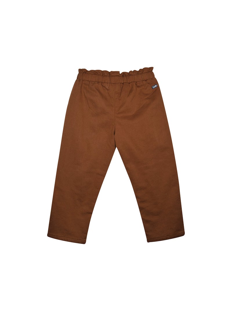 Pantalon en twill Primerose Marron - Kiabi