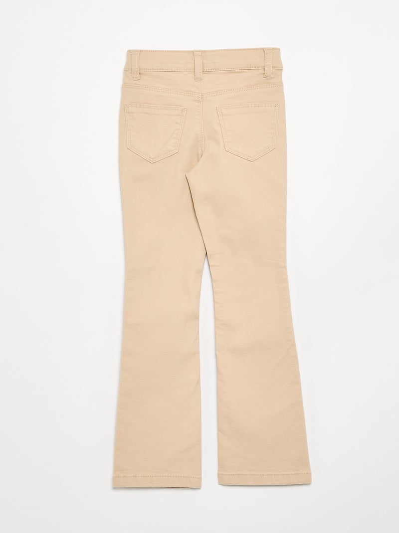 Pantalon en twill taille ajustable Beige - Kiabi