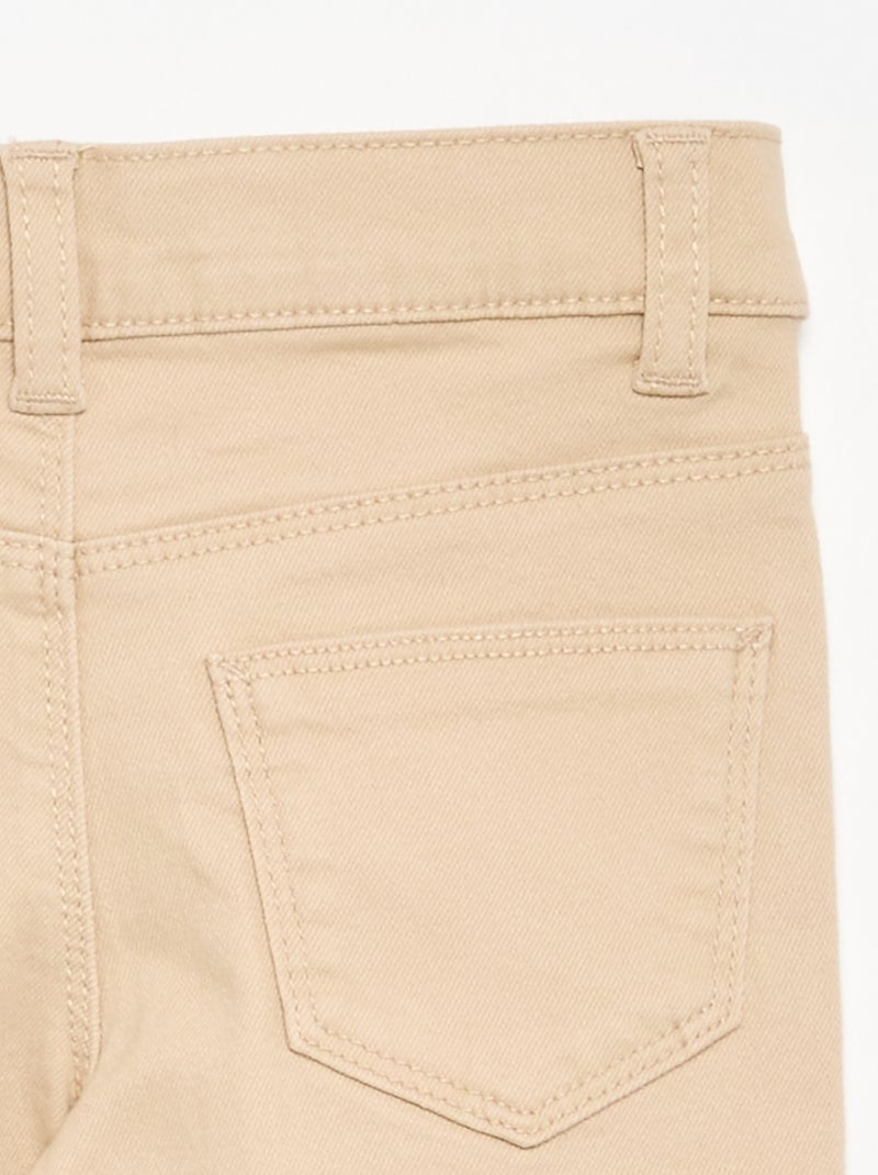Pantalon en twill taille ajustable Beige - Kiabi