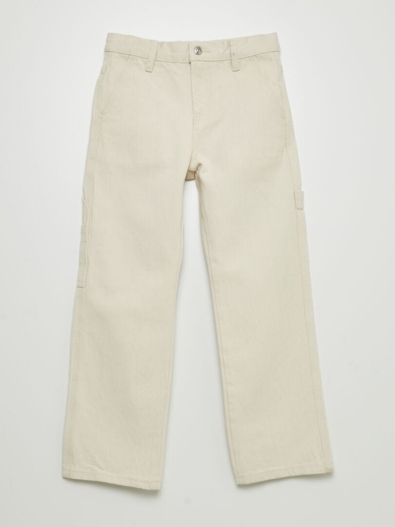 Pantalon en twill undyed Ecru - Kiabi