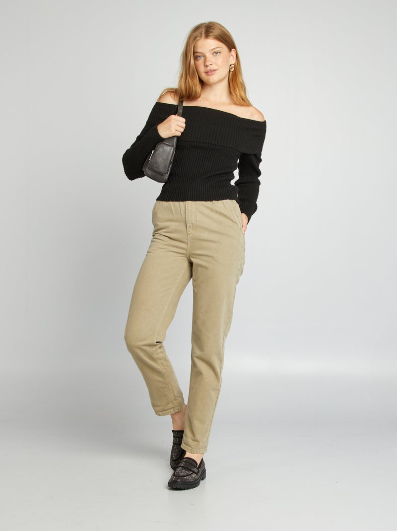 Pantalon en twill Vert - Kiabi