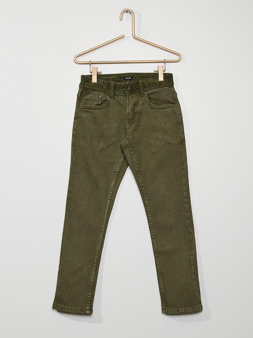 Pantalon en twill vert foncé - Kiabi