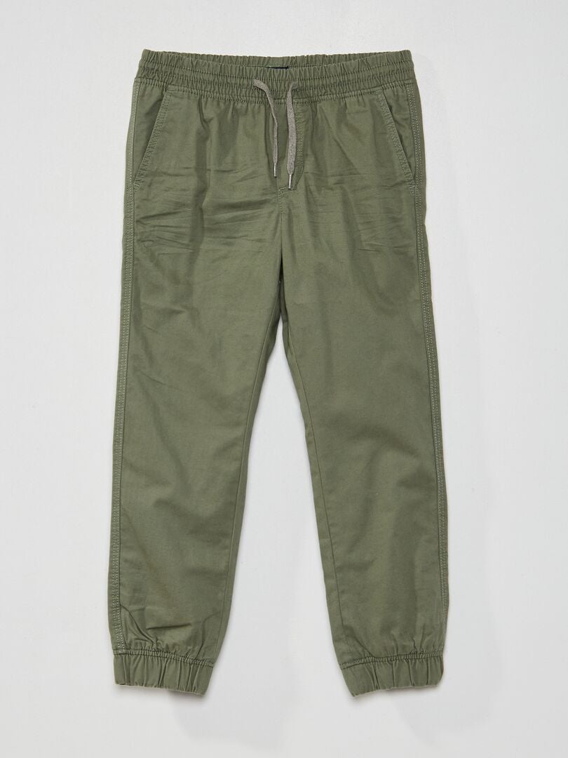 Pantalon en twill Vert - Kiabi