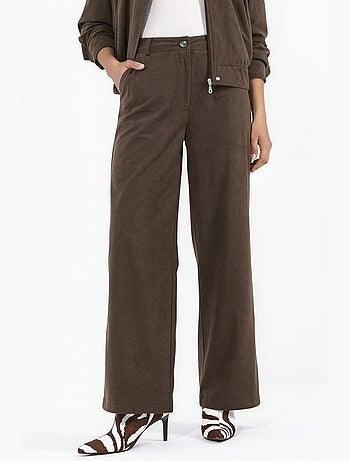 Pantalon en velours à taille haute et jambe droite hiccup