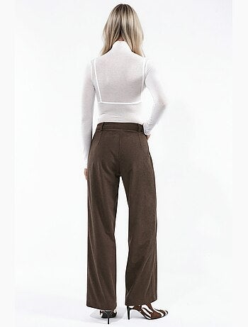 Pantalon en velours à taille haute et jambe droite hiccup