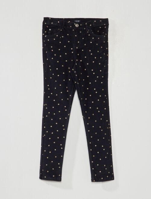 Pantalon en velours avec étoiles - Kiabi