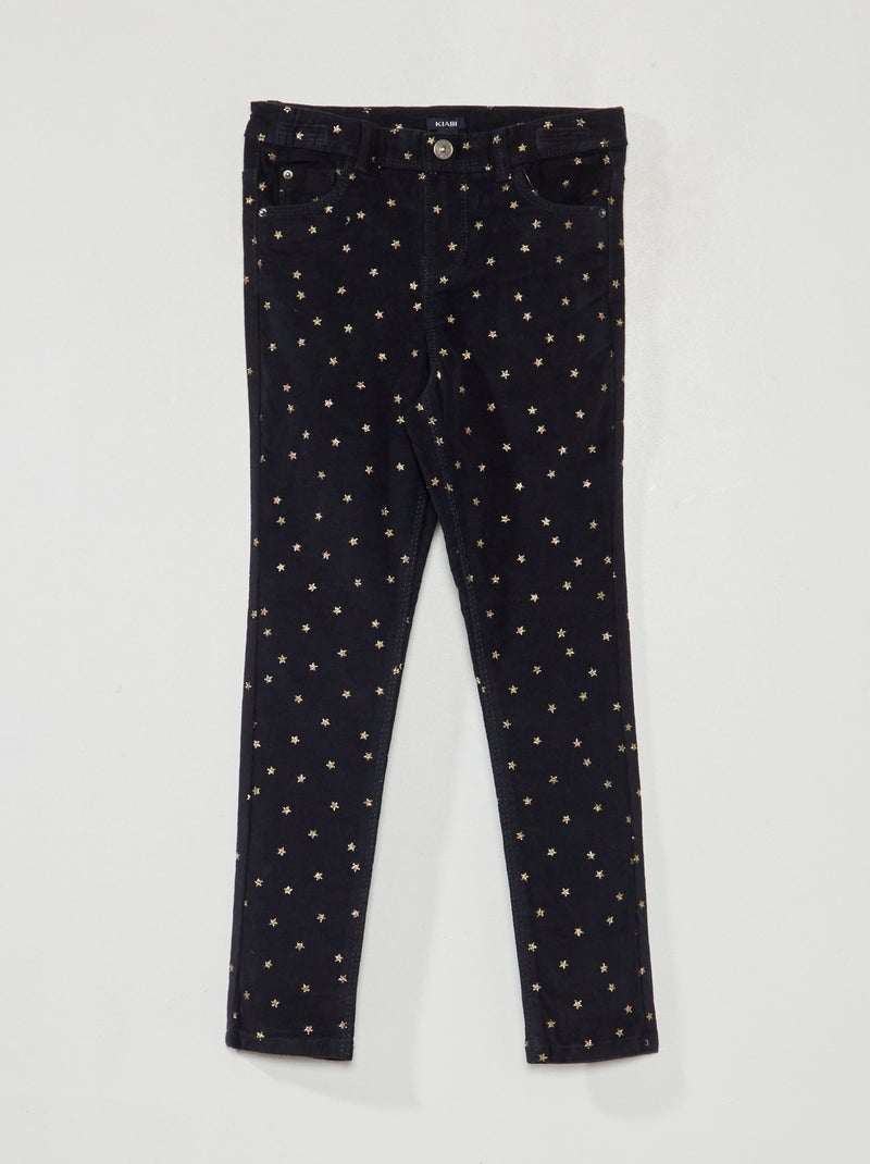 Pantalon en velours avec étoiles Bleu - Kiabi