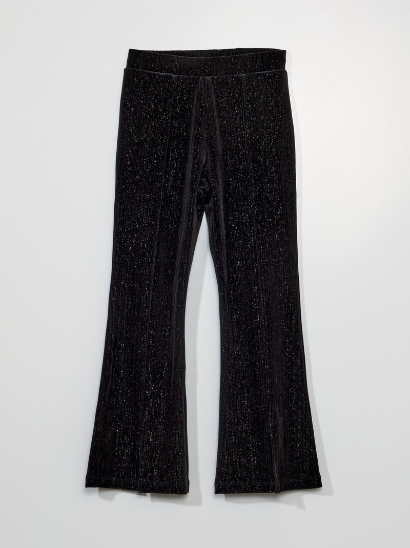Pantalon en velours avec fils brillants noir - Kiabi