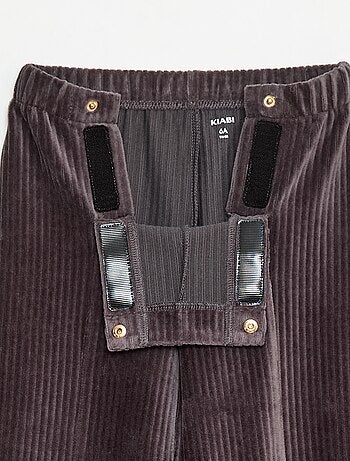 Pantalon en velours avec ouverture double par pressions - collection facile à enfiler