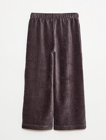 Pantalon en velours avec ouverture double par pressions - collection facile à enfiler
