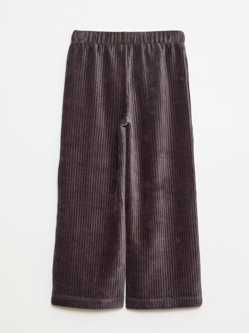 Pantalon en velours avec ouverture double par pressions - collection facile à enfiler Noir - Kiabi