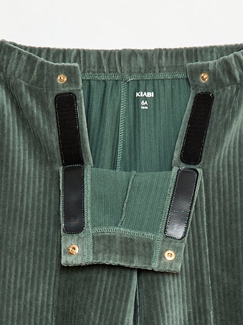 Pantalon en velours avec ouverture double par pressions - collection facile à enfiler - Kiabi