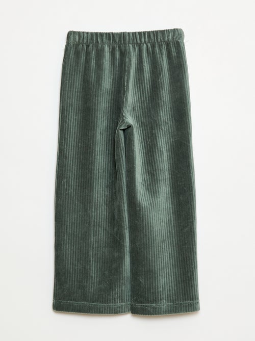 Pantalon en velours avec ouverture double par pressions - collection facile à enfiler - Kiabi
