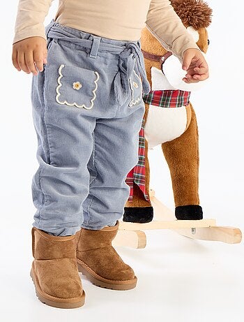 Pantalon en velours avec poches brodées