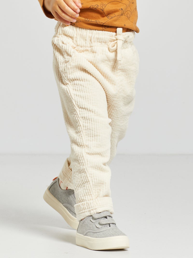 Pantalon en velours Blanc - Kiabi