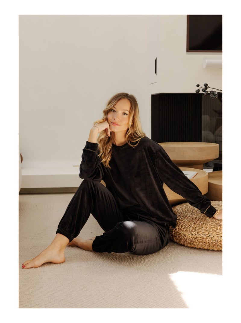 Pantalon en velours Charlotte Noir - Kiabi