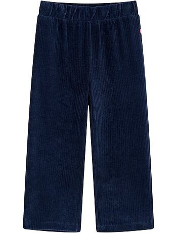 Pantalon en velours côtelé à jambes larges taille élastique - vidaxl