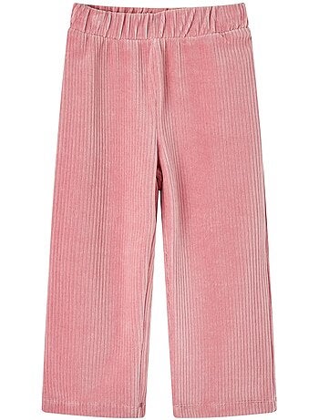 Pantalon en velours côtelé à jambes larges taille élastique - vidaxl