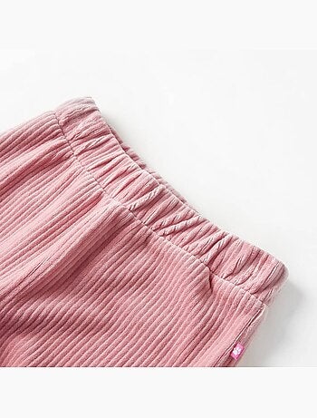 Pantalon en velours côtelé à jambes larges taille élastique - vidaxl
