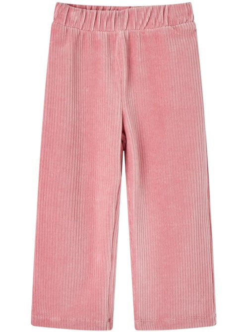 Pantalon en velours côtelé à jambes larges taille élastique - vidaxl - Kiabi