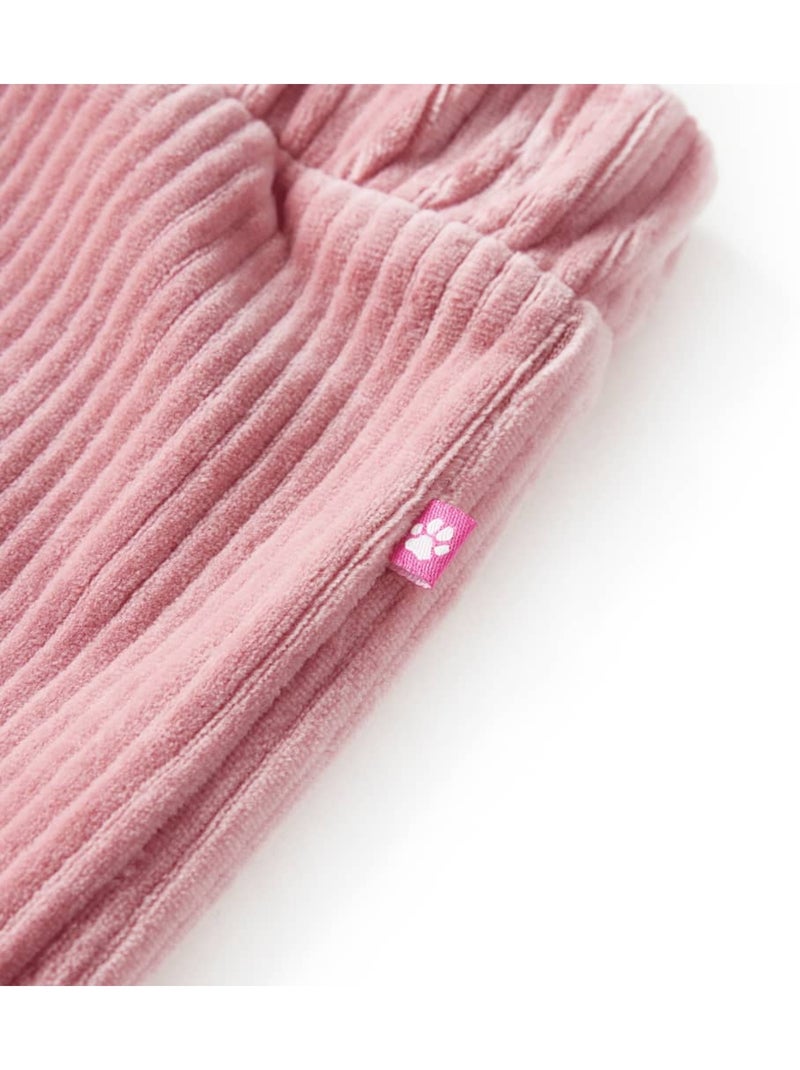 Pantalon en velours côtelé à jambes larges taille élastique - vidaxl Rose - Kiabi