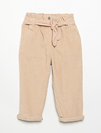 Pantalon en velours côtelé avec ceinture incluse