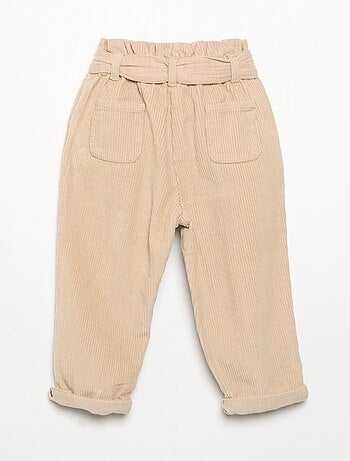 Pantalon en velours côtelé avec ceinture incluse