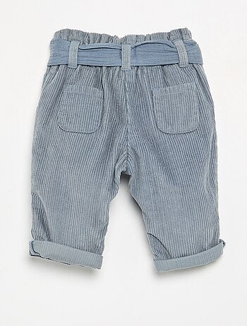 Pantalon en velours côtelé avec ceinture incluse