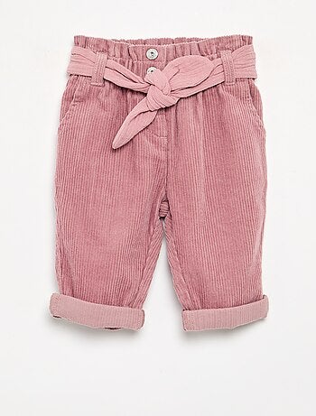Pantalon en velours côtelé avec ceinture incluse