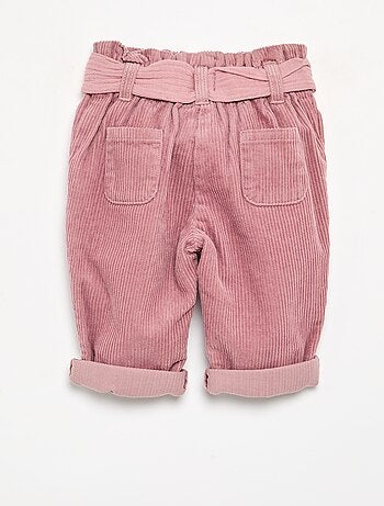 Pantalon en velours côtelé avec ceinture incluse