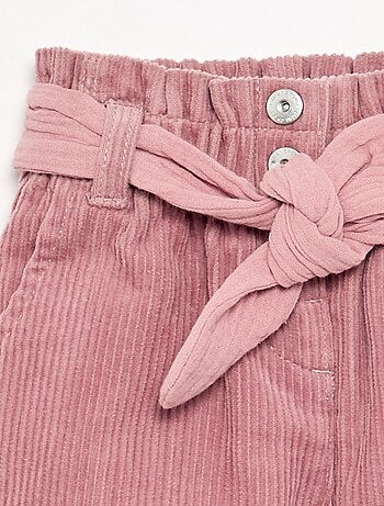 Pantalon en velours côtelé avec ceinture incluse