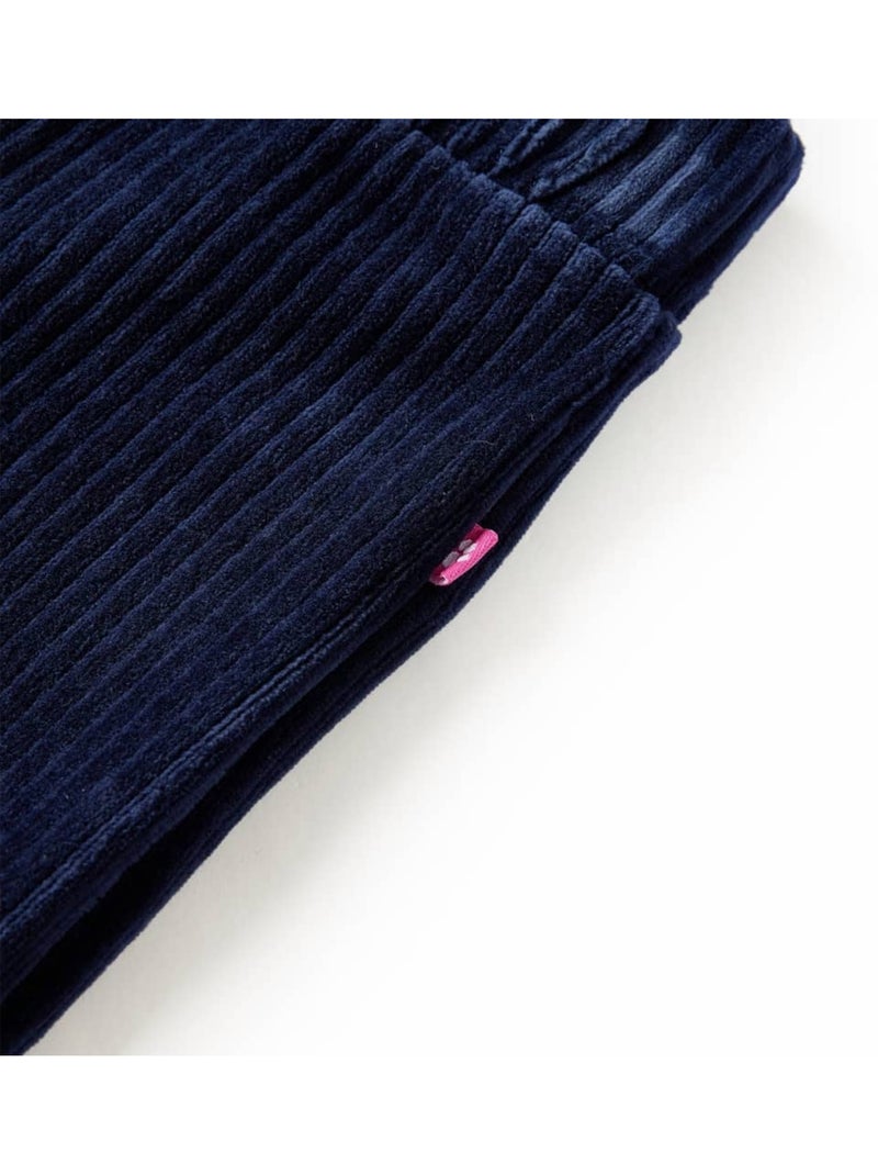 Pantalon en velours côtelé avec taille élastique - vidaxl Bleu - Kiabi