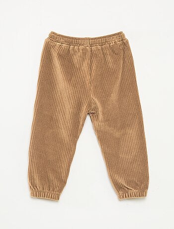 Pantalon en velours côtelé avec taille élastiquée