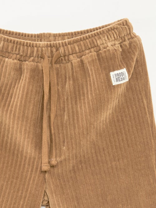 Pantalon en velours côtelé avec taille élastiquée - Kiabi
