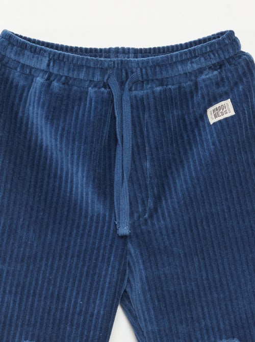 Pantalon en velours côtelé avec taille élastiquée - Kiabi