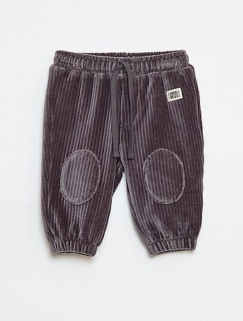 Pantalon en velours côtelé avec taille élastiquée