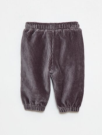 Pantalon en velours côtelé avec taille élastiquée