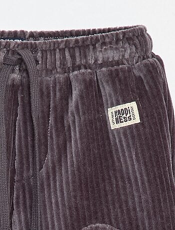 Pantalon en velours côtelé avec taille élastiquée