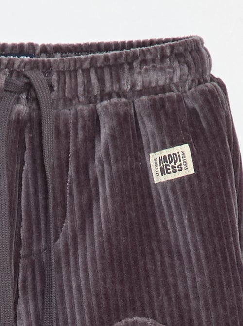 Pantalon en velours côtelé avec taille élastiquée - Kiabi