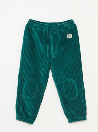 Pantalon en velours côtelé avec taille élastiquée