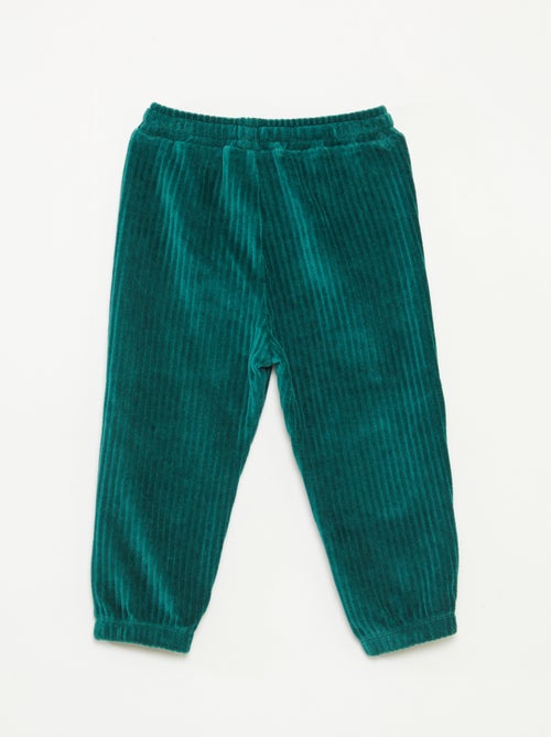 Pantalon en velours côtelé avec taille élastiquée - Kiabi