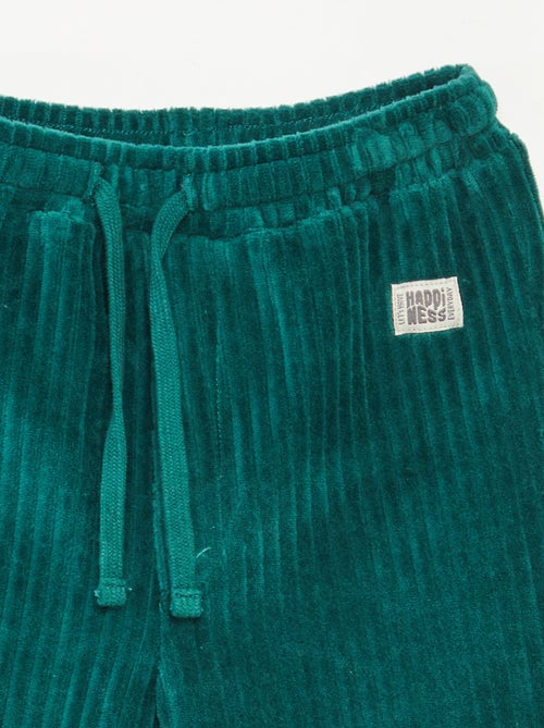 Pantalon en velours côtelé avec taille élastiquée - Kiabi