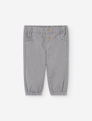 Pantalon en velours côtelé avec taille et ourlet élastiques